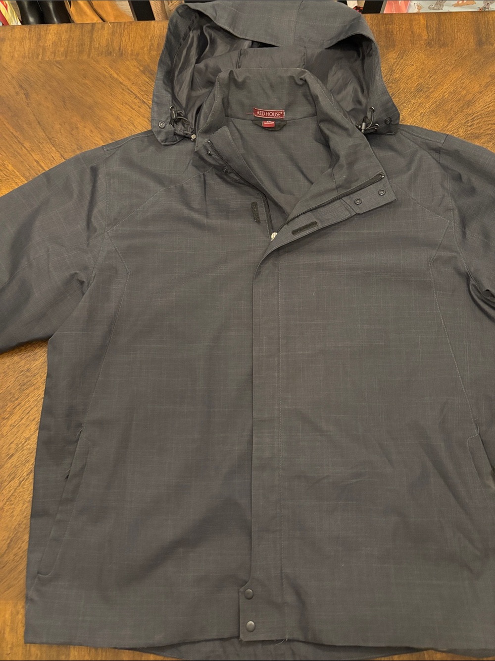 Red Herring Men’s Charcoal Hooded Raincoat